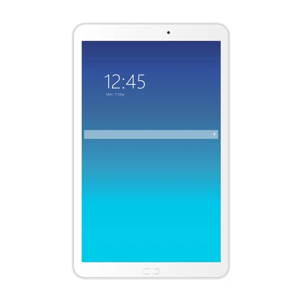 Witte tablet pc met blauw scherm — Stockvector