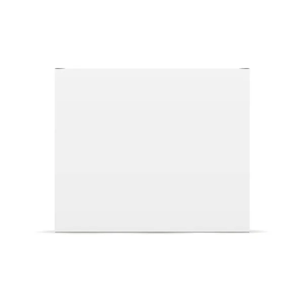 Pequeña maqueta de caja de cartón blanco - vista frontal — Vector de stock