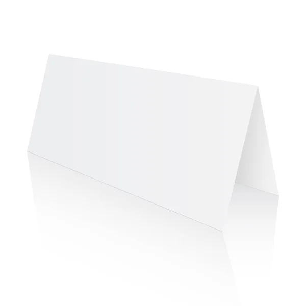 Blanco papier tabelkaart met reflectie geïsoleerd op witte achtergrond — Stockvector