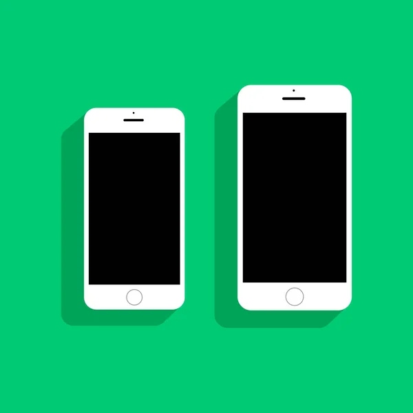 Smartphones brancos em fundo verde —  Vetores de Stock