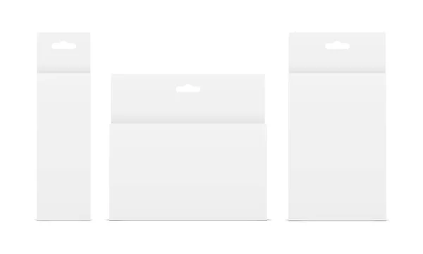 Boîtes en papier avec languettes suspendues — Image vectorielle