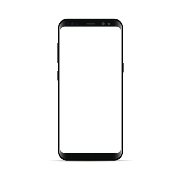 Smartphone preto com tela em branco isolado no fundo branco. —  Vetores de Stock