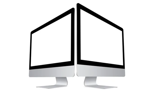 Monitor per computer con schermo vuoto isolato . — Vettoriale Stock