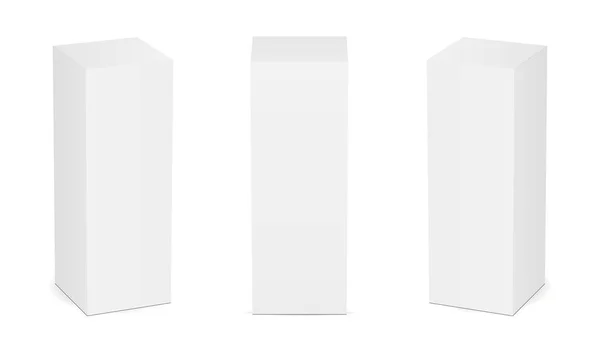 Υψηλή λευκό κουτί από χαρτόνι ομοίωμα — Διανυσματικό Αρχείο