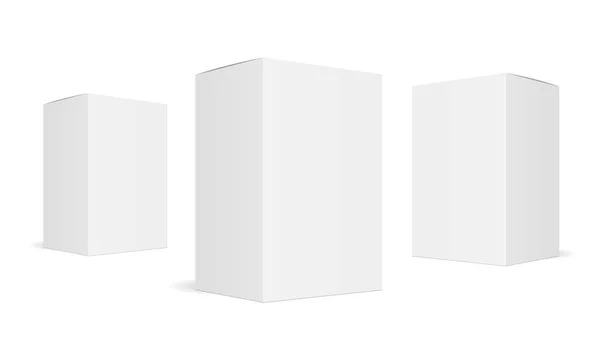 Три белые пустые коробки — стоковый вектор