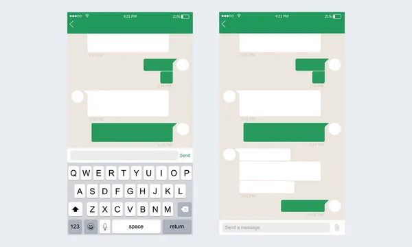 Messager kit UI mobile — Image vectorielle