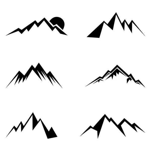 Six silhouettes de montagnes — Image vectorielle