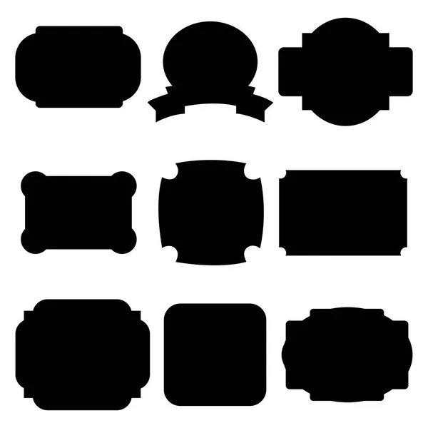 Etiquetas negras, insignias — Vector de stock