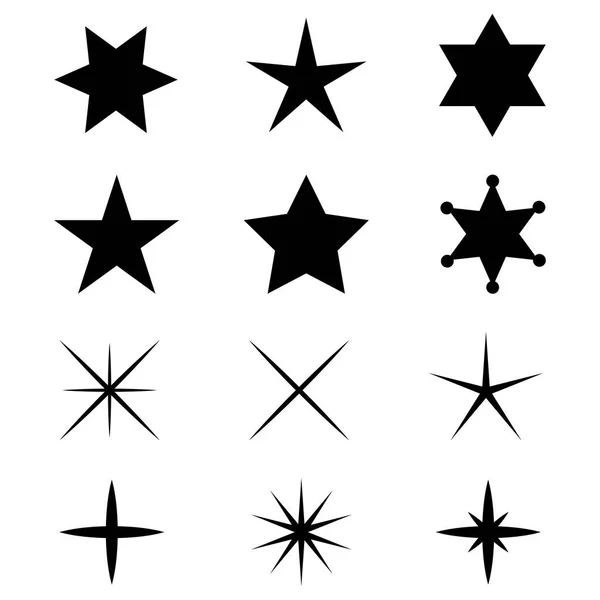 Estrellas negras iconos — Vector de stock