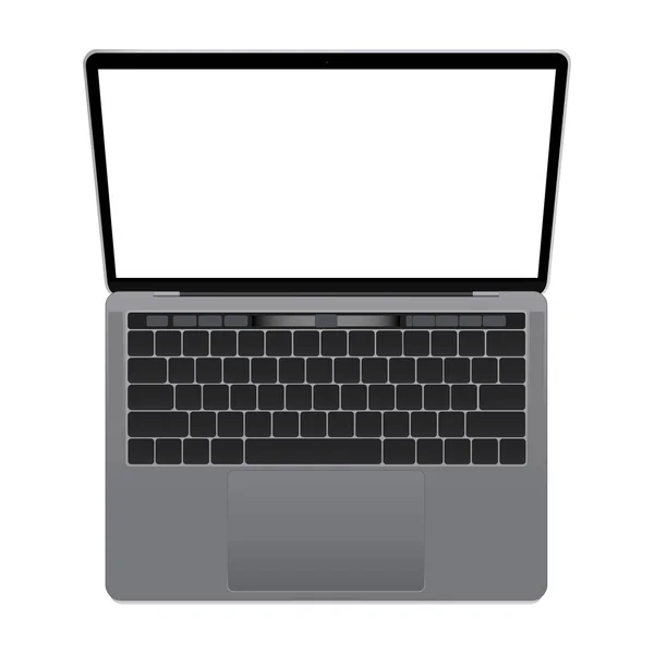 Maqueta de ordenador portátil con pantalla en blanco — Vector de stock