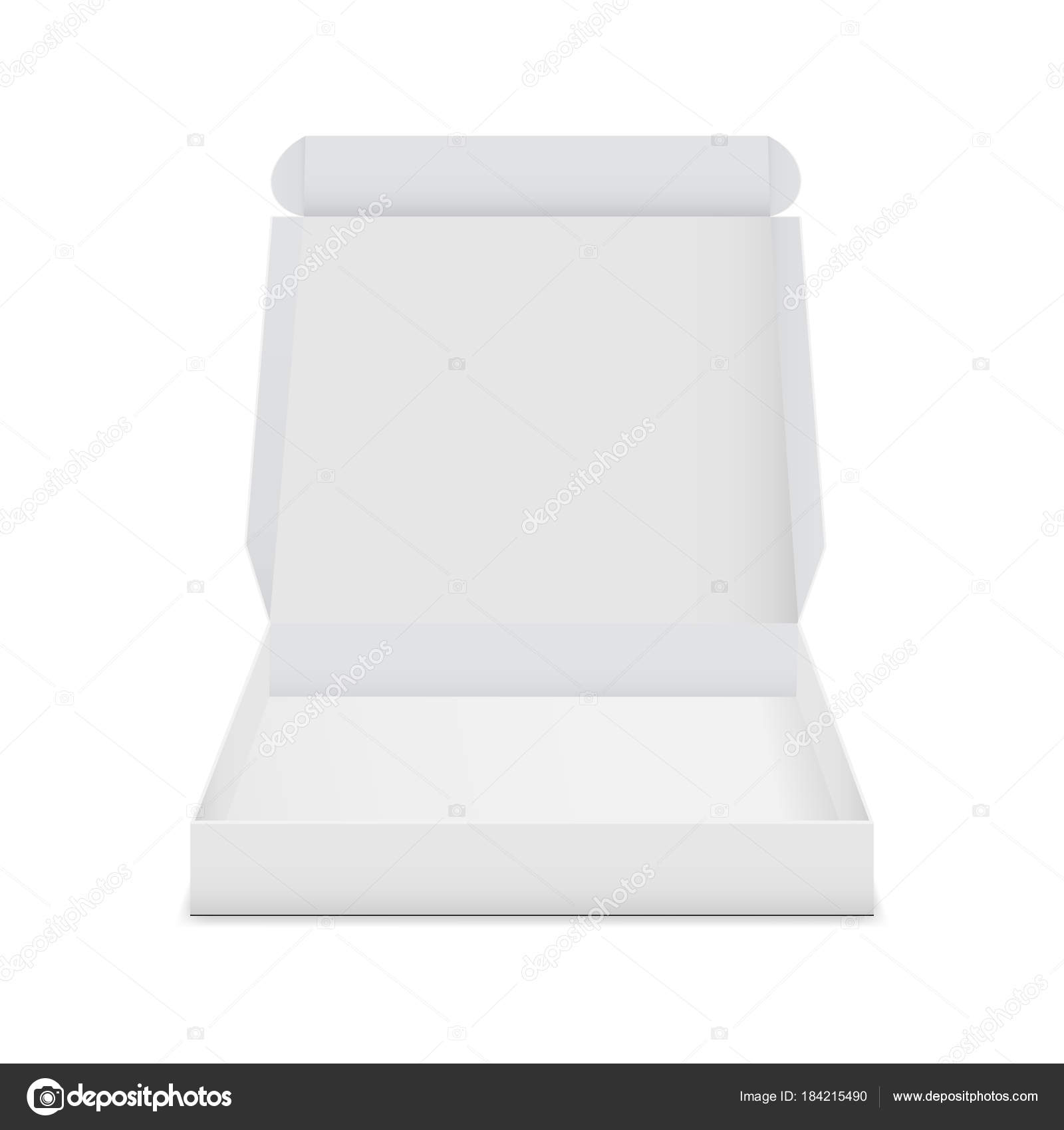 Empty box with open lid Stock Vector by ©EvgeniiZimin 184215490, image size:1600x1700