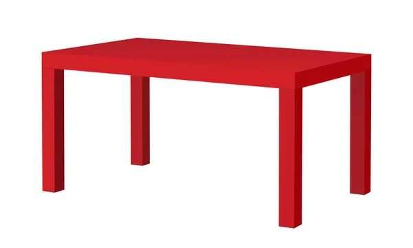 Table rectangulaire rouge — Image vectorielle