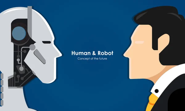Människa och robot — Stock vektor