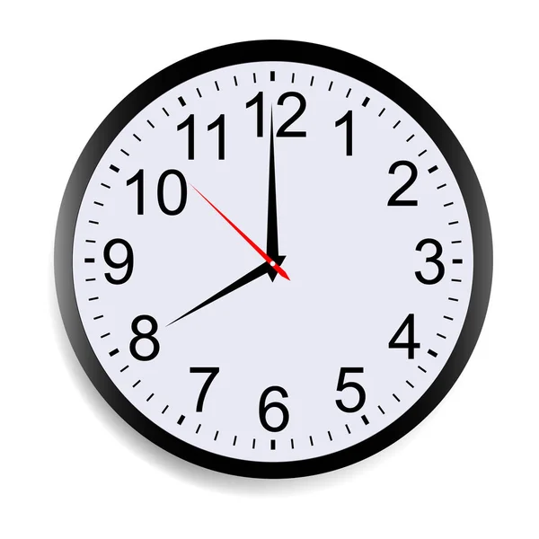 Round clock face showing eight o'clock — Stock Vector