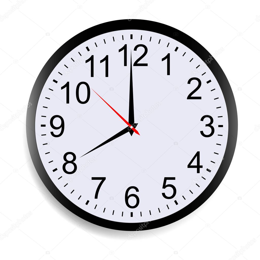 Round clock face showing eight o'clock — Stock Vector © EvgeniyZimin