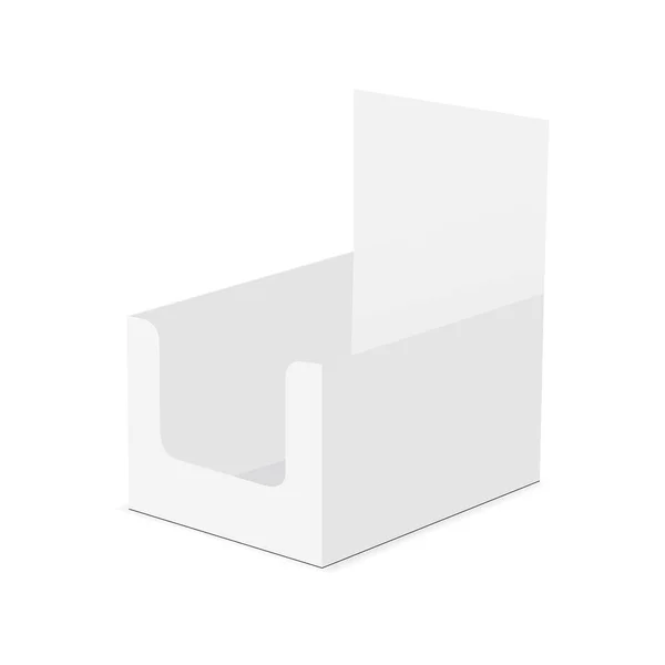 모의 최대 흰색 배경에 고립 된 빈 디스플레이 상자 — 스톡 사진