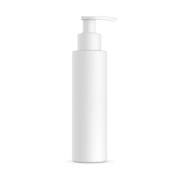 白い背景に隔離されたプレスポンプモックアップ付きのブランク化粧品ボトル ベクターイラスト — ストックベクタ