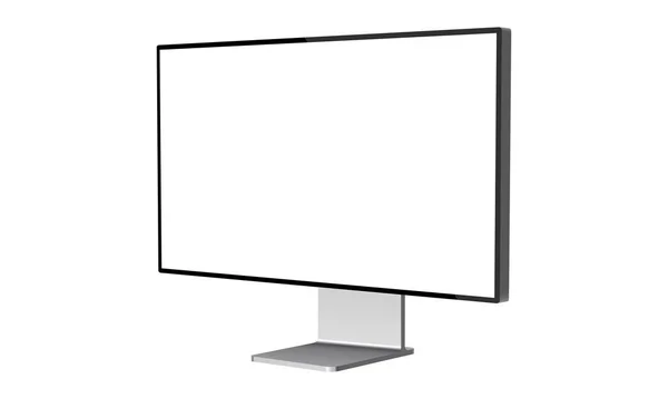 Monitor Computador Mockup Isolado Fundo Branco Vista Lateral Ilustração Vetorial —  Vetores de Stock