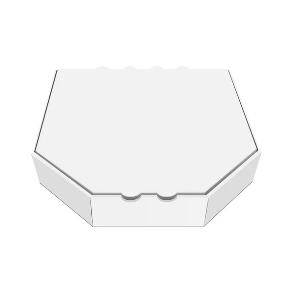 Pizza Box Maketa Izolované Bílém Pozadí Vektorová Ilustrace — Stockový vektor