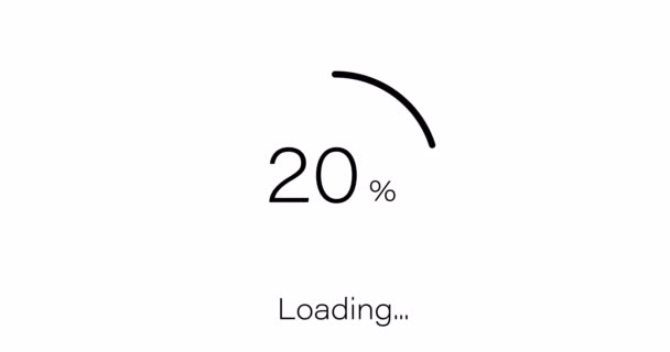 Jednoduchá Animace Pruhu Průběhu Kruhu Izolovaná Bílém Pozadí Načítám Ukazatel — Stock video