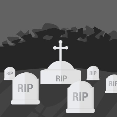 Mezar düz tasarlamak vektör, mezar taşı simgesi