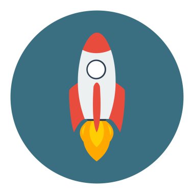 Roket gemisi düz bir tarzda.