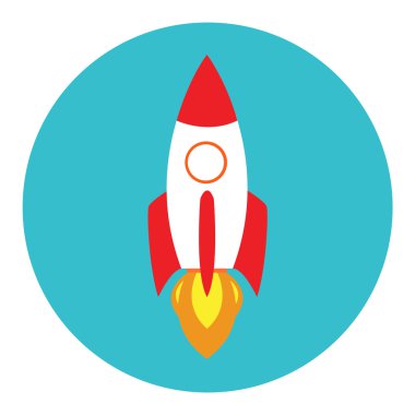 Roket gemisi düz bir tarzda.