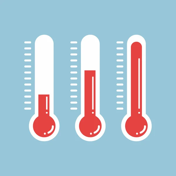 Farklı düzeyleri ile kırmızı Termometreler — Stok Vektör