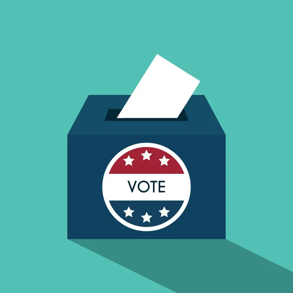 Prezidentský den voleb hlasovat Box. Americká vlajka symbolické Ele — Stockový vektor