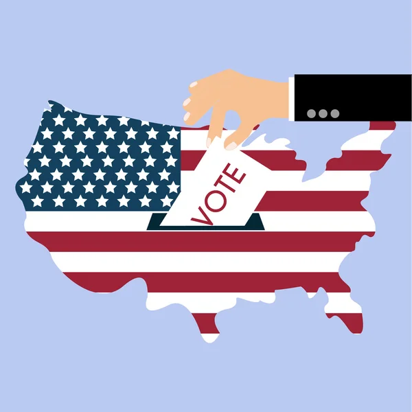 Votação no Dia das Eleições Presidenciais. Elemento simbólico da bandeira americana —  Vetores de Stock
