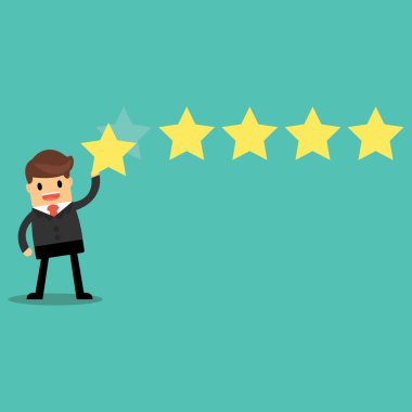 Beş yıldızlı rating, geribildirim kavramı, vektör, E veren işadamı