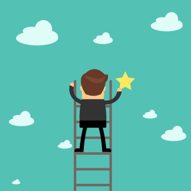 Yıldız, amaç o ulaşmak için metafor ulaşan işadamı