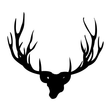 Geyik boynuzu simgesi beyaz arka plan üzerinde