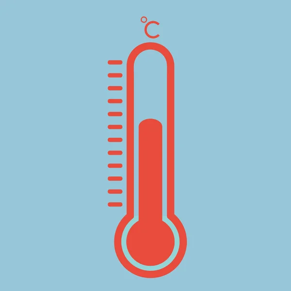 Termómetros en estilo plano y termómetro icono, Termómetro médico — Vector de stock