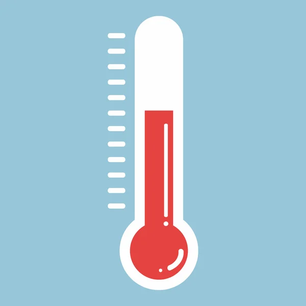 在平面样式和温度计图标、 医疗体温计温度计 — 图库矢量图片