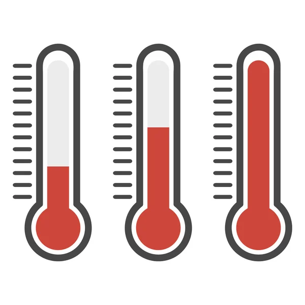 フラット スタイルと温度計のアイコン、医療 thermom の温度計 — ストックベクタ