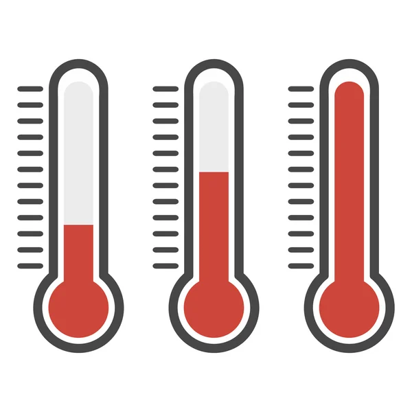 Termómetros en estilo plano y termómetro icono, Termómetro médico — Vector de stock