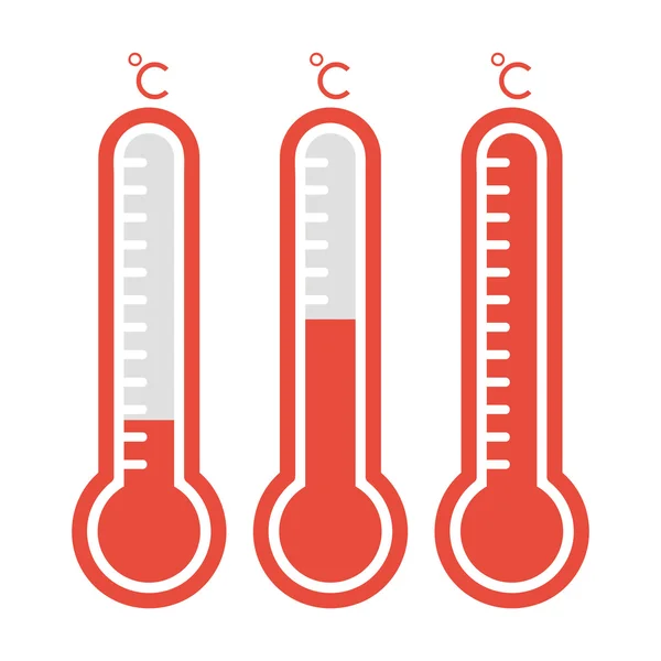 평면 스타일과 온도계 아이콘, 의료 thermom 온도계 — 스톡 벡터
