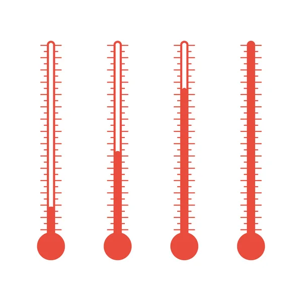 Thermomètres de style plat et icône de thermomètre, Thermomètre médical — Image vectorielle