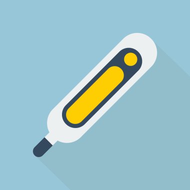 Termometreler düz stil ve termometre simgesi, tıbbi thermom