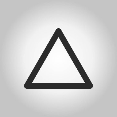 Vektör gri/beyaz arka plan üzerinde üçgen simgesinin