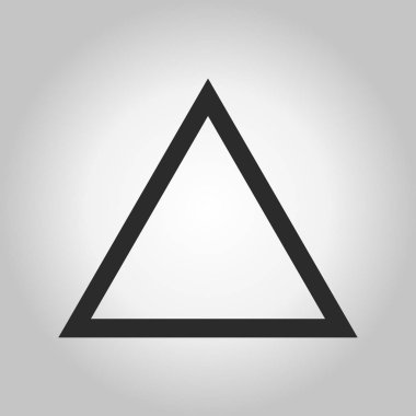 Vektör gri/beyaz arka plan üzerinde üçgen simgesinin