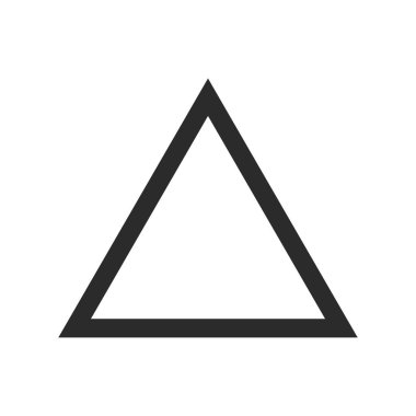 Vektör gri/beyaz arka plan üzerinde üçgen simgesinin