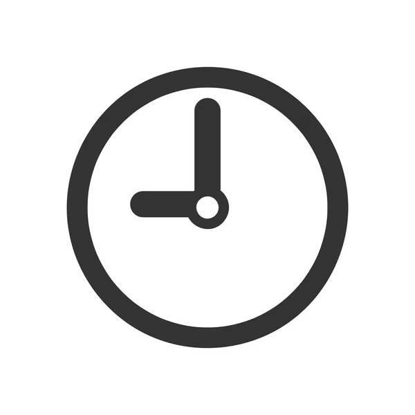 Vektor des Uhrensymbols grauer und weißer Hintergrund. — Stockvektor