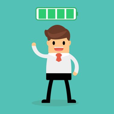 İş kavramı, işadamı ile tam enerji.