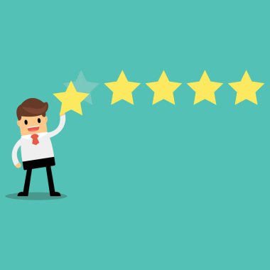 Beş yıldızlı rating, geribildirim kavramı, vektör, E veren işadamı