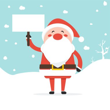 Noel Baba holding boş bir yönetim kurulu gülüyor