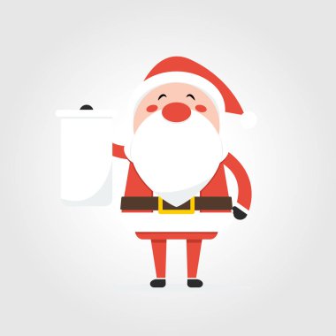 Noel Baba holding boş bir yönetim kurulu gülüyor