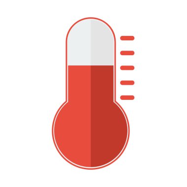 Düz stil farklı düzeylerde ile kırmızı Termometreler.