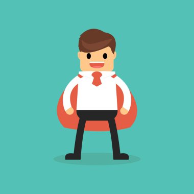 Düz stil üzerinde süper iş adamı.